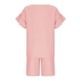 thumbnail image 4 of snilers Girls Summer Outfits 2 Piece Clothes Cute Ruffle Sleeve T Shirt and Shorts Athletic Short Sets Loose Fitted Clothing Sets 4-15 Years, 4 of 8