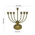 thumbnail image 3 of Hanukkah Menorah Candle Holder 7 Branch Elegant Iron Menorah Candelabra Golden MultiHead Candle Cup Taper Candlesticks Holder for Holiday Candlelight Dinner Party Table Centerpiece Decorations, 3 of 7