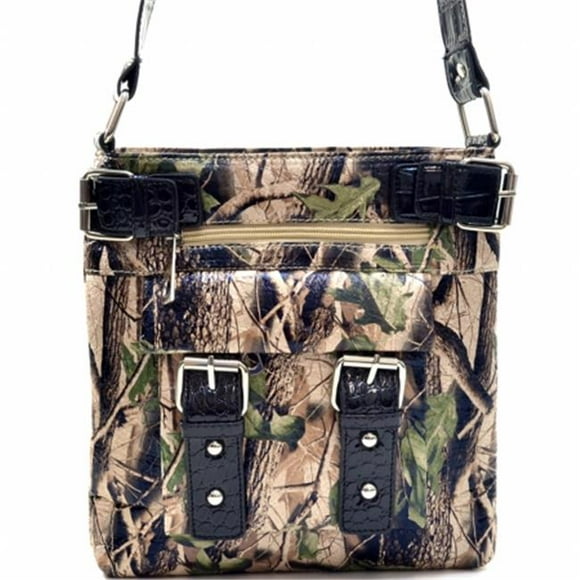 Ritz Enterprises MS100-BK Western Camouflage Crossbody Messenger Bag Purse - Black