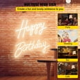 thumbnail image 2 of VEVOR Neon Sign, 18" x 8" + 26" x 7.5" Happy Birthday, Adjustable Brightness LED Neon Lights Signs with Dimmer Switch and Power Adapter, Reusable for Party, Celebration and Decoration Warm White, 2 of 9