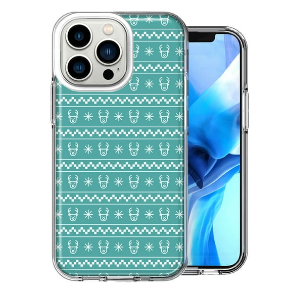 MUNDAZE For Apple iPhone 13 Pro Reindeer Pattern Design Double Layer Phone Case Cover