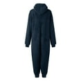thumbnail image 6 of cfhntfmh Women's Hooded Fuzzy Fleece Onesies One-Piece Pajamas Jumpsuit Winter Warm Cozy Zip up Sleepwear Loungewear Plus Size Women Clothes, 6 of 6