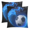 thumbnail image 3 of MKHERT Soccer Ball Throw Pillowcase Pillow Cover Cushion Couver 18x18 inch, Set of 2, 3 of 3