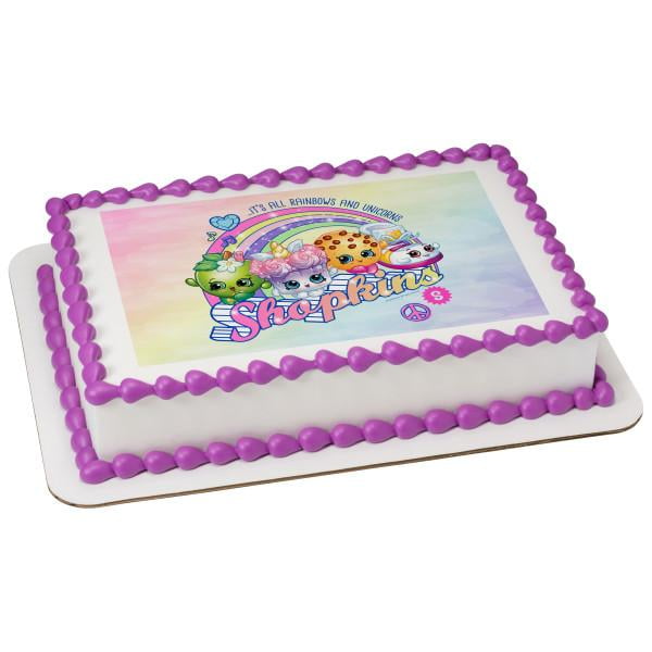 Shopkins Rainbows and Unicorns Edible Cake Topper Image
