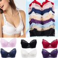 thumbnail image 3 of Gymayou Women Underwire Thin Lace Bra Breathable Floral Lace V Neck Bralette Adjustable Strap Lightweight Black XL, 3 of 4