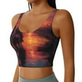 thumbnail image 2 of Honeii Sunset River Western Cowboy patten Workout Crop Tank Top for Women Yoga Tank Tops Athletic Sports Shirts Exercise Undershirts,Sports Bra,Sports vest-Large, 2 of 8