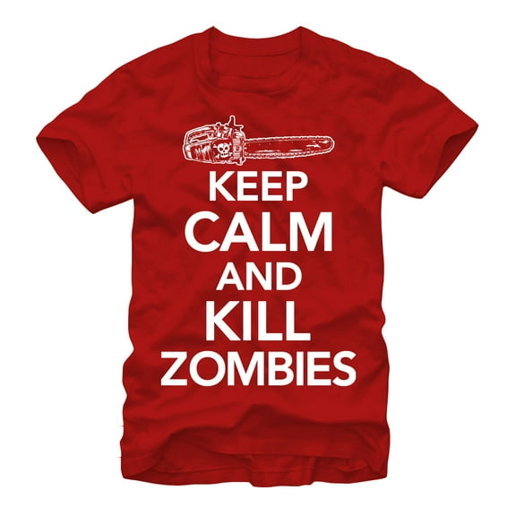 Men's Lost Gods Keep Calm and Kill Zombies  Graphic Tee Red X Large
