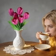 thumbnail image 3 of Shipiny Artificial Mini Tulips Silk Flowers, Real Touch Faux Floral Bouquet for Wedding Flower Arrangements, Home Table and Living Room Decoration, A, 3 of 9