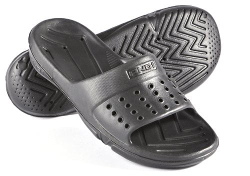 10 AND 1 Baller Sport Slide Sandals with Memory Foam Black & White Men's Size 7 