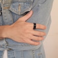 thumbnail image 4 of Qarigey Anillo de 8MM de circón azul, ligero, duradero, anticorrosión, anillos de dedo, pulido Simple, joyería resistente, regalo de Ropa, zapatos y accesorios Miscelánea Talla 9, 4 of 6