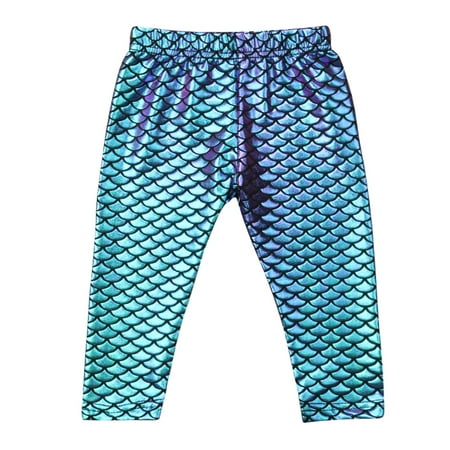 

luethbiezx Mother Daughter Kids Baby Mermaid Scale Leggings Stretchy Pencil Pants