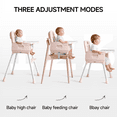 thumbnail image 4 of Babyomi 3-in-1 foldable Baby high chair, convertible highchairs for babies and toddlers with Adjustable Legs & Dishwasher Safe Tray, for6 months to 5 years old， Pink, 4 of 7