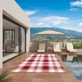 thumbnail image 3 of Red Checkered Outdoor Rug for Patio/Deck/Porch, Non-Slip Large Area Rug 5 x 8 Ft, Red White Plaid Farmhouse Indoor Outdoor Rugs Washable Area Rugs, Reversible Camping Rug Carpet Runner, 3 of 8