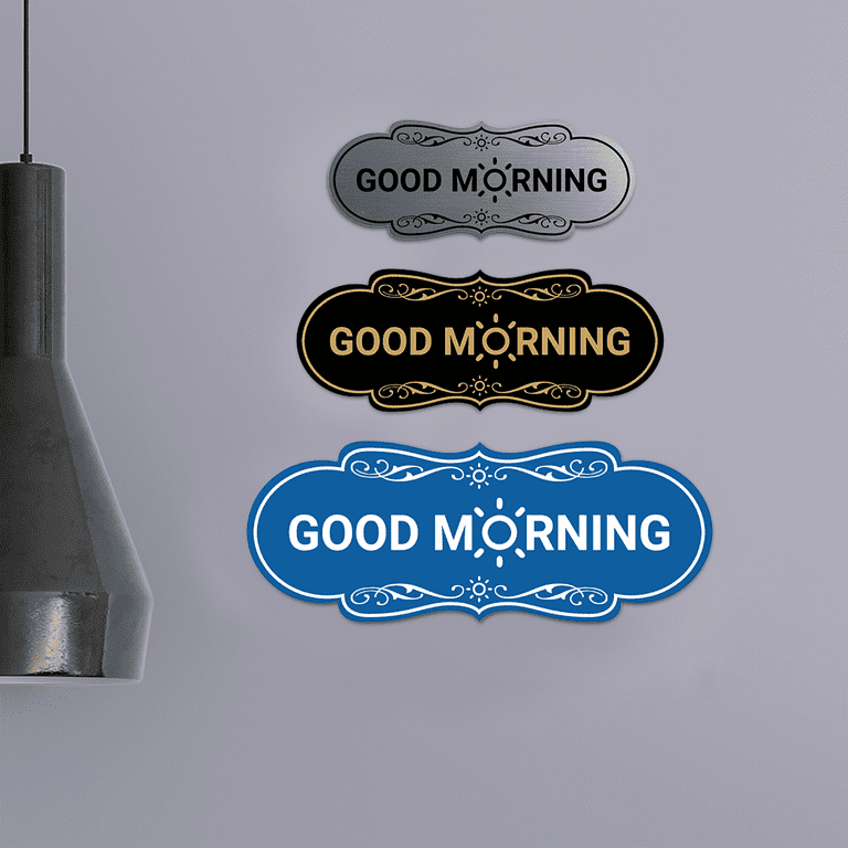 Designer Good Morning Sign (Blue) - Medium - Walmart.com
