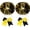 Gold and Black, variant on Minzimin 4 Pcs 14" Cheerleading Pom Poms with Hair Bows | 2 Metallic Cheerleader Pompoms with Baton Handle, 2 Large Bows, for Cheering School Team Spirit Sports Games Dancing Party