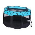 thumbnail image 2 of Corralito plegable ligero para mascotas, corralito de ejercicio de malla transpirable suave, perrera Oxford Azul negro jinwen Parque infantil plegable, 2 of 8