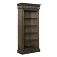 thumbnail image 4 of Bowery Hill Open Bookcase Wood Curio with Molding in Brown Finish, 4 of 6