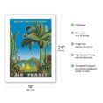 thumbnail image 2 of Antilles - Central America (Amérique Centrale) - France - Vintage Airline Travel Poster by Bernard Villemot c.1949 - Bamboo Fine Art 290gsm Paper Print (Unframed) 18x24in, 2 of 4