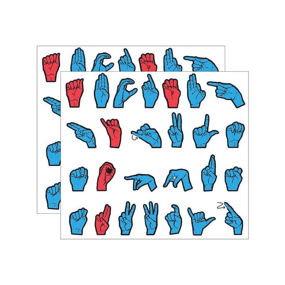 WonderFoam Magnetic Sign Language Letters, Red & Blue Colors, Assorted Sizes, 26 Pieces Per Pack, 2 Packs