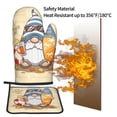 thumbnail image 5 of Xecao Hello Summer Cute Gnome Pattern Oven Mitts and Pot Holders Sets Heat Resistant Silicone Oven Mittens Extra Thicken Long Kitchen Cotton Oven Glove for Cooking, 5 of 7