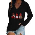 thumbnail image 2 of Lilgiuy Fashion Women Causal V-Neck Hot Drilling Blouse Long Sleeve T-Shirt Autumn Tops for Holiday Vacation Party, 2 of 4