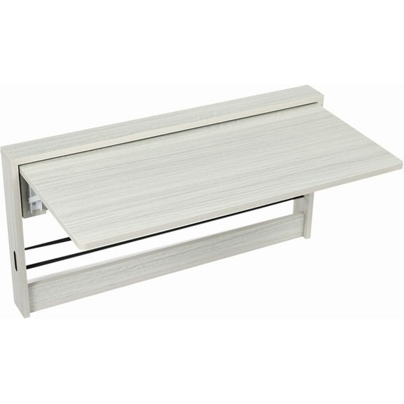 Wall Mounted Folding Table, Floating Desk for Wall, Functional Hanging Desk for Home Office Workstation, Laundry Room (Light Gray-Rounded Edge, 80x41.5cm/31.5x16.3inch)