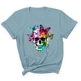 thumbnail image 4 of Inverlee Plus Size Short Sleeve Tops for Women Fashion Skull Print Round Neck Tees Casual Comfy Loose Fit T-shirts, 4 of 5