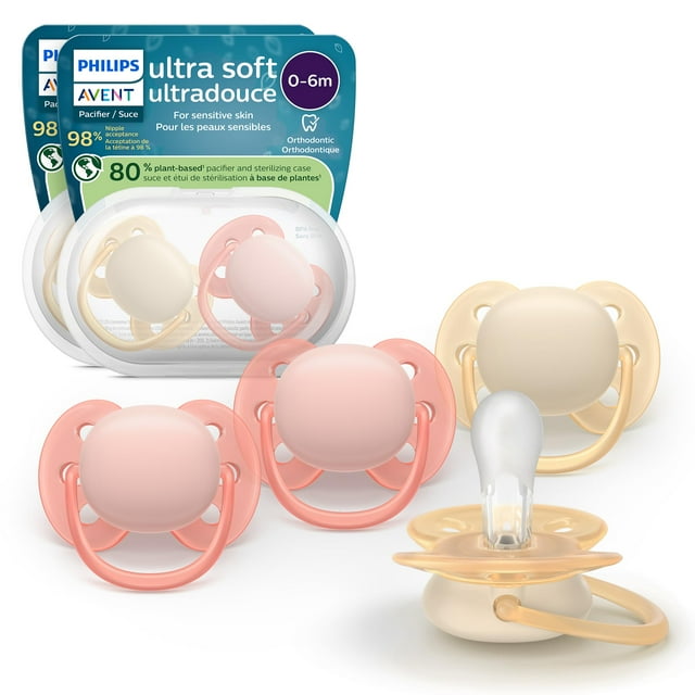 Chupete AVENT Ultra Suave Ortodóntico 0-6 Meses Paquete de 4