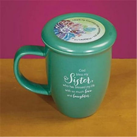 

Mug-Grace Outpoured-Sister-Green/Light Green Interior w/Coaster/Lid (Philippians 1:3)