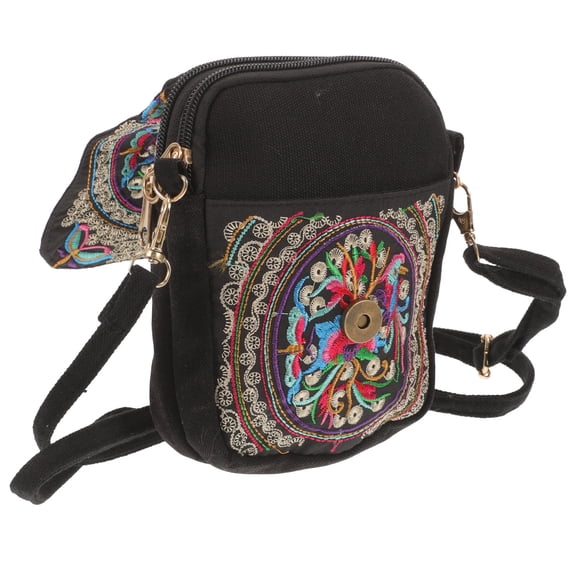 HONMEET Women's Ethnic Shoulder Bag Lightweight Fabric Crossbody Purse Hands-Free Carry for Daily Use and Travel