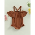 thumbnail image 4 of Bagilaanoe Toddler Baby Girls One-Piece Swimsuit Off Shoulder Sleeveless Ruffle Swimwear 12M 18M 24M 3T 4T Kids Bathing Suit Beachwear, 4 of 8