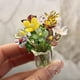 thumbnail image 5 of 1 juego de ramo de flores de cristal con jarrón, mini decoración floral soplada a mano, salón, adorno floral simulado hecho a mano con tallo, 5 of 7