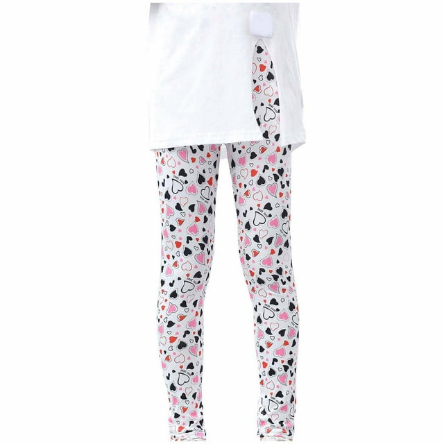 Leggings Para Niños Medias Para Bebés Otoño Invierno Pantalones Para Niñas Pantalones Elásticos Impreso Cepillado Cálido Leggings Casuales Blanco Odeerbi LM103-10704