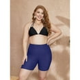 thumbnail image 6 of Alove Womens Solid Plus Size Swimming Shorts High Waisted Swimsuit Shorts Boyleg Swim Bottoms with 2 Side Pockets Board Shorts, 6 of 8