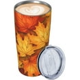 thumbnail image 3 of Autumn Maple Leaf Pattern 20oz Stainless Steel Cups, Insulated Stainless Steel Travel Coffee Mug Tumbler With Lid And Straw Durable Coffee Cup Water Bottle For Hot & Cold Drinks, 3 of 6
