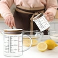thumbnail image 2 of Glass Measuring Cup, 400ML (14 Oz, 1/3 Cup), High Borosilicate Glass Scale Cup with Handle and Durable Bamboo Lid, for Kitchen or Restaurant, Clear, 2 of 7