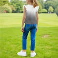 thumbnail image 6 of FamilyThread Girls' Gradient Ruffle Short Sleeve Tee Shirts Kids Summer And Spring Casual Cute Color Tees, 6 of 8