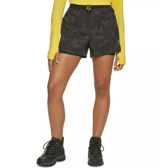 Bass Outdoor Women's Camo-Print Fast line Trail Shorts, Black/Grey Camo, Medium