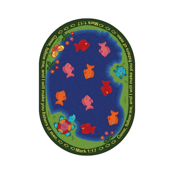 Fishers of Men 7'8" x 10'9" Oval Area Rug In Color Multi