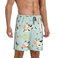 thumbnail image 2 of Naloa Cute Cows Men's Short Pajama Pants, Lounge Comfort Shorts with Elasticized Waistband and Side Pockets - X-Large, 2 of 9