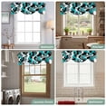 thumbnail image 6 of Tie Up Valances for Windows, Aqua Stripe Adjustable Valance Curtains Window Treatment for Living Room, Ombre Grey Moire Geometric Modern Abstract Rod Pocket Kitchen Curtains & Drapes 60x18 Inch, 6 of 9
