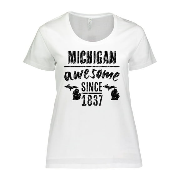 Inktastic Michigan Awesome Since 1837 Women's Plus Size T-Shirt