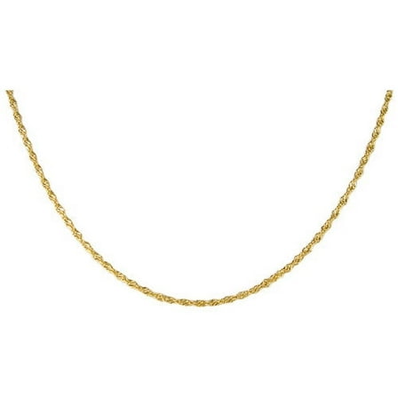 Brilliance Fine Jewelry 10K Yellow Gold Diamond Cut Singapore Chain Necklace, 20"