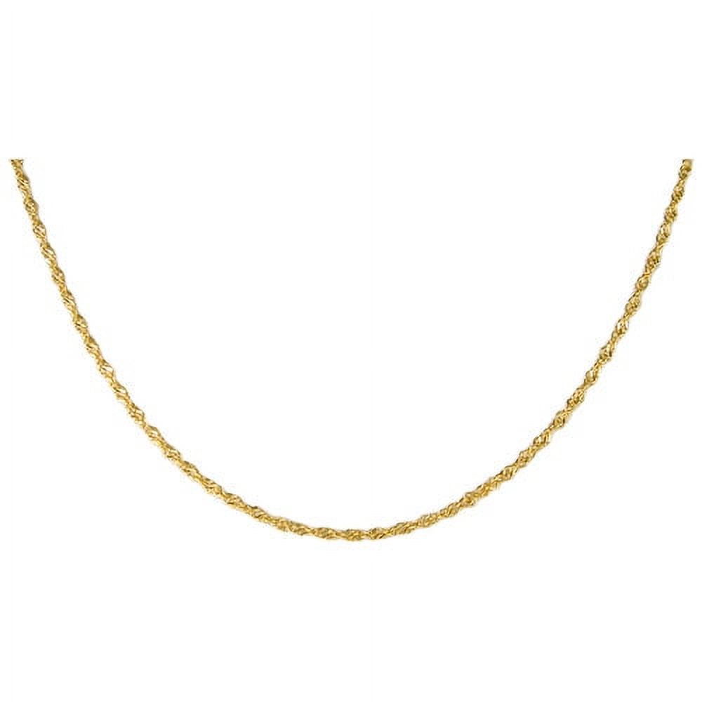 Brilliance Fine Jewelry 10K Yellow Gold Diamond Cut Singapore Chain Necklace, 20"