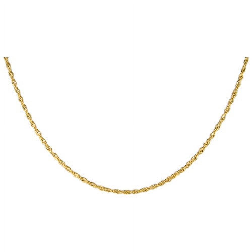 Brilliance Fine Jewelry 10K Yellow Gold Diamond Cut Singapore Chain Necklace, 20"