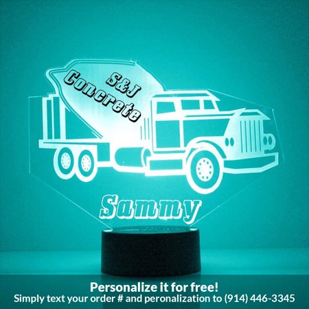

Mirror Magic Store Cement Mixer Truck Color Changing Personalized LED Light with Remote Control