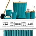 Virtu 20 Piece Bamboo Bathroom Sets, Teal Blue Bathroom Accessories ...