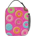 thumbnail image 3 of Pink Donut Lunch Bag For Men Women Insulated Lunch Box For Office Work Picnic Leak-Proof Cooler Bag, 3 of 6