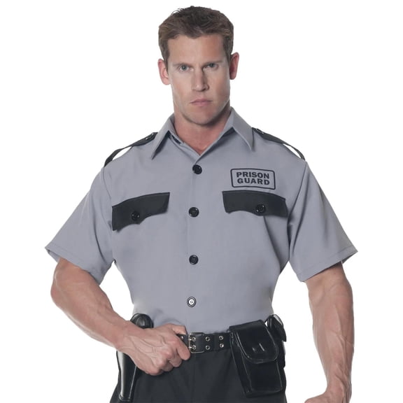 Underwraps Mens Prison Guard Shirt Costume - Size Large/X Large