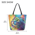 thumbnail image 5 of Large Canvas Bag 13.5x5.1x15 Inch Canvas Bag Shopping Canvas Bag Suitable For Outing Shopping Travel Out Of Large Capacity Storage Colorful Big-eyed Cat, 5 of 9